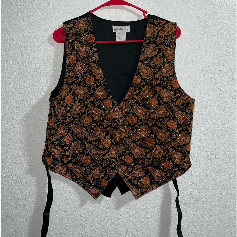 beaded zell ucci classic vest